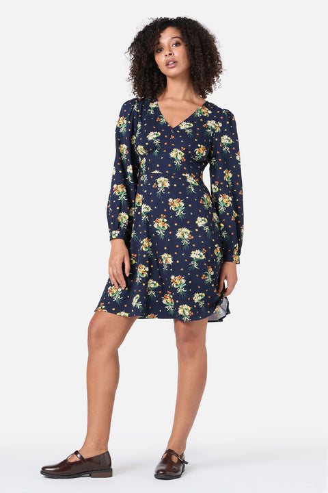 Lucia Kleid mit Blumenmuster und Ärmeln-2